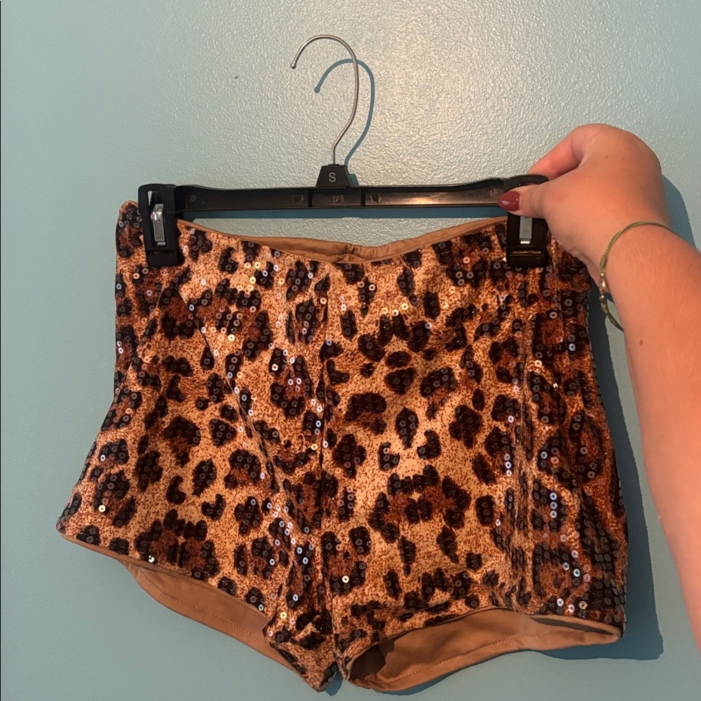 Amazon Leopard Print High Waist Shorts